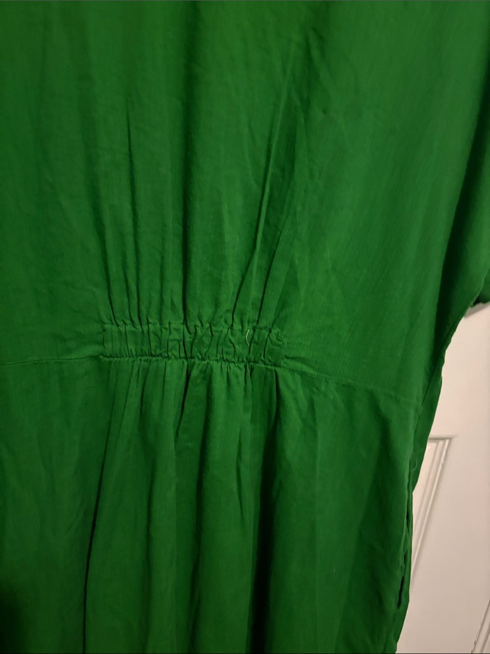 Time and Tru Bright Green Button-Front Mini Shirt Dress - Picture 6 of 7